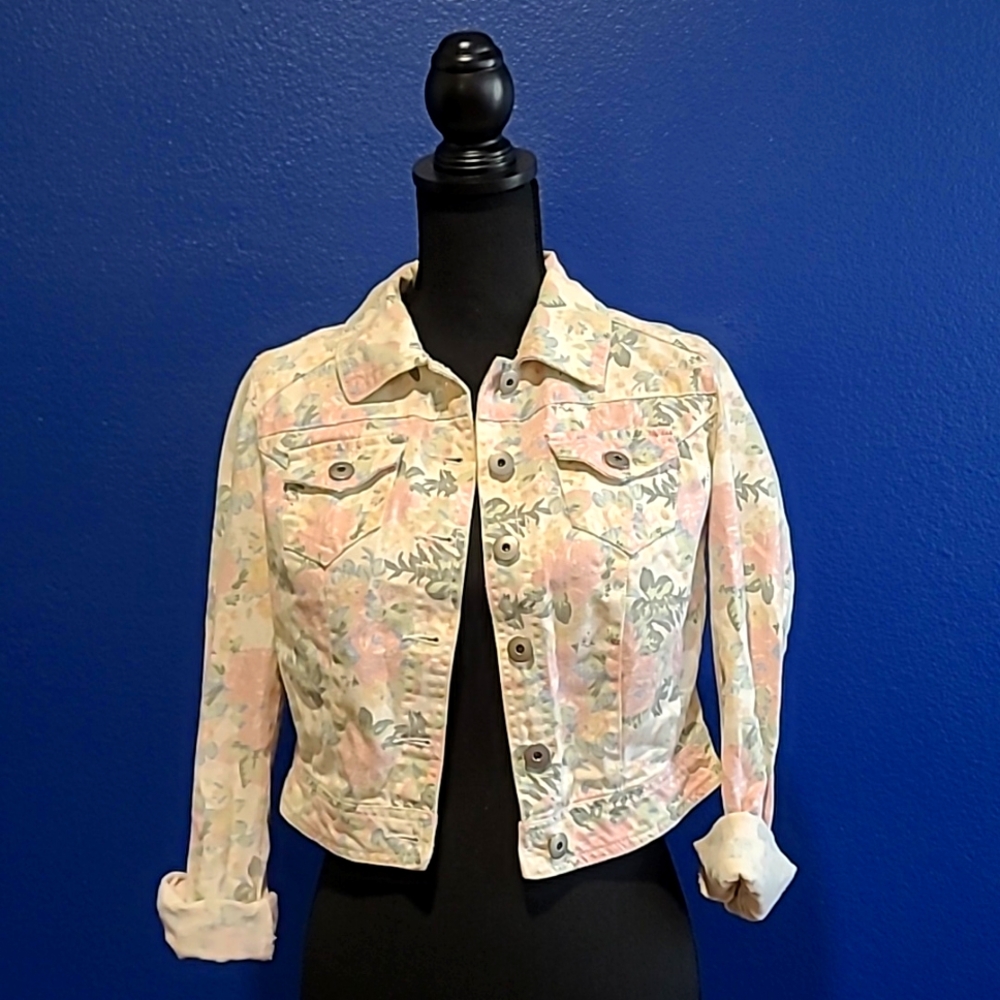 90s Floral Jean Jacket